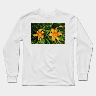 Two Orange Lilies Long Sleeve T-Shirt